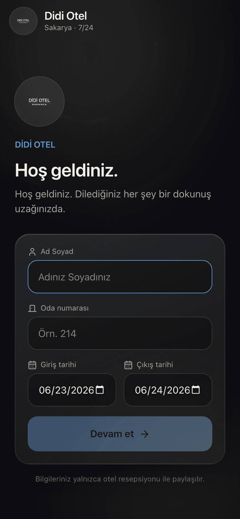 LobiSuite misafir ekranı